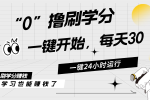 (11012期)最新刷学分0撸项目,一键运行,每天单机收益20-30,可无限放大,当日即…