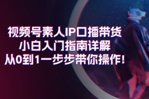 (11441期)视频号素人IP口播带货小白入门指南详解,从0到1一步步带你操作!