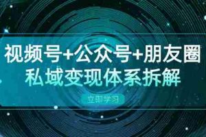 （13174期）视频号+公众号+朋友圈私域变现体系拆解，全体平台流量枯竭下的应对策略