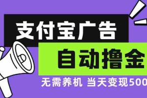 （13101期）支付宝广告全自动撸金，无需养机，当天落地500+