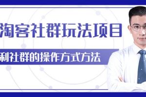 柚子团队内部课程：主流淘客社群玩法项目，返利玩法教你如何日入5W+