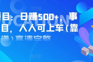 实操项目：日赚500+，事业型项目，人人可上车(靠谱)高清完整