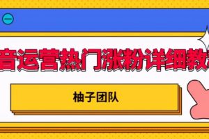 抖音运营热门涨粉详细教程，持续性的吸引和留住粉丝【视频课程】