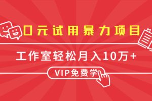 0元试用暴利项目：一个员工每天佣金单500到1000，工作室月入10万+