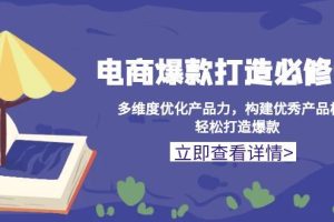 （13689期）电商爆款打造必修课：多维度优化产品力，构建优秀产品梯队，轻松打造爆款