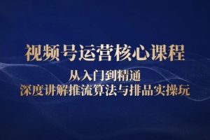 （13863期）视频号运营核心课程，从入门到精通，深度讲解推流算法与排品实操玩