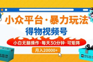 （14114期）【得物】小众平台暴力玩法，一键搬运爆款视频，可矩阵，小白无脑操作，…