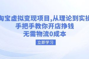 （14296期）淘宝虚拟变现项目，从理论到实操，手把手教你开店挣钱，无需物流0成本