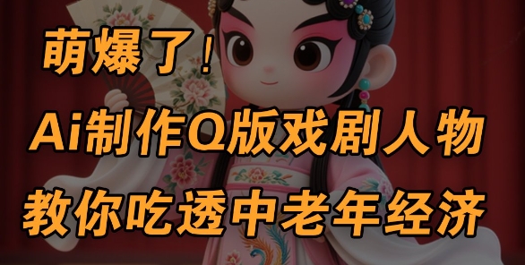 用Ai制作Q版戏剧人物，手把手教你吃透中老年经济，5分钟一个成品，多渠道变现