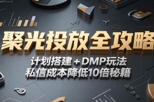 （15254期）2025小红书聚光投放全攻略，计划搭建+DMP玩法，私信成本降低10倍秘籍