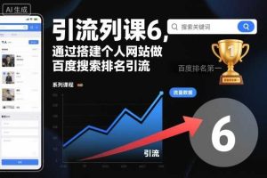 引流系列课6，通过搭建个人网站做百度搜索排名引流