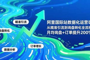 （16660期）阿里国际站数据化运营课-11月，从精准引流到询盘转化全流程，月均询盘+订单提升200%