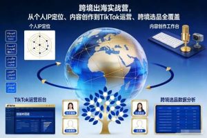 跨境出海实战营，从个人IP定位、内容创作到TikTok运营、跨境选品全覆盖