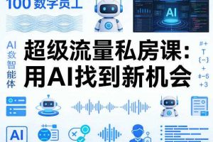 你的AI数字员工100个智能体，超级流量私房课，用AI找到新机会