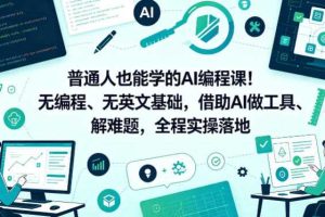 普通人也能学的AI编程课！无编程、无英文基础，借助AI做工具、解难题，全程实操落地