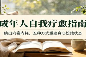 成年人自我疗愈指南:跳出内卷内耗,五种方式重建身心松弛状态