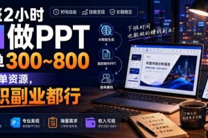下班2小时AI做PPT,一单300~800,附接单资源,全职副业都行【揭秘】