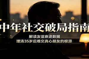 中年社交破局指南:解读友谊衰退数据,理清35岁后难交真心朋友的根源