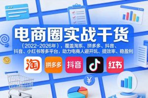 电商圈实战干货(2023-2026年),覆盖淘系、拼多多、抖音、小红书等多平台,助力电商人避开坑、提效率、稳盈利(更新08月08日)