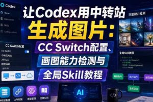 让Codex用中转站生成图片：CC Switch配置、画图能力检测与全局Skill教程