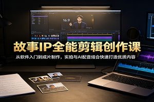 故事IP全能剪辑创作课:从软件入门到成片制作,实拍与AI配音结合快速打造优质内容