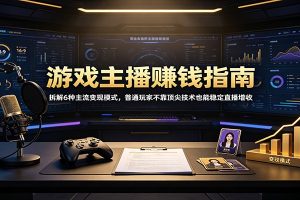 游戏主播赚钱指南:拆解6种主流变现模式,普通玩家不靠顶尖技术也能稳定直播增收