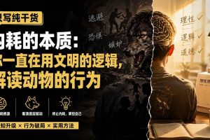 （19849期）付费文章：只写纯干货-内耗的本质：你一直在用文明的逻辑，解读动物的行为