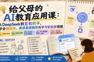 （19890期）给父母的AI教育应用课：从DeepSeek到豆包扣子，学会错题本、阅读英语辅导与学习智能体搭建