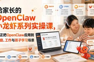 给家长的OpenClaw小龙虾系列实操课,真正把OpenClaw应用到家庭、工作与孩子学习场景