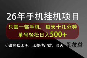 长期稳定可做，只需一部手机！单号轻松日入500+，不搞套路，只讲干货！【揭秘】