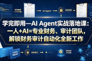 学完即用—AI Agent实战落地课:一人+AI=专业财务、审计团队,解锁财务审计自动化全新工作模式(更新0818)