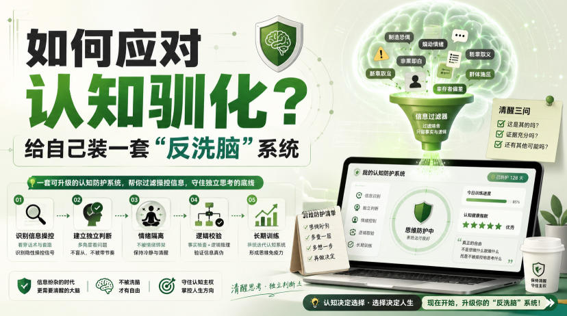 付费文章:如何应对认知驯化?给自己装一套“反洗脑”系统