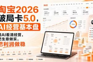 智篆商业-淘宝2026破局卡5.0,AI经营基本盘,用AI看清经营,把生意做实,把利润做稳
