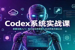 Codex系统实战课：部署注册入门，多行业任务落地，Skill开发万能公式