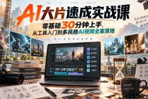 AI大片速成实战课｜零基础30分钟上手，从工具入门到多风格AI视频全案落地​