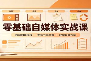 零基础自媒体实战课：赛道人设冷启动，内容创作复盘，公私域商业闭环