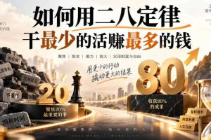 付费文章：如何用二八定律干最少的活賺最多的钱