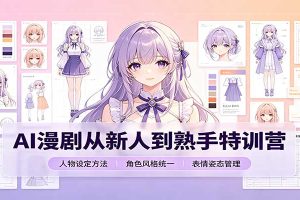 AI漫剧从新人到熟手特训营：剧本分镜创作，提示词模板，人物设定与工具资源