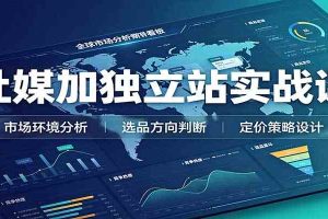 社媒加独立站实战课：市场环境选品定价，社媒运营建站，私域网红营销教学