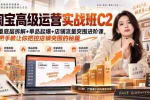 淘宝高级运营实战班C2｜权重底层拆解+单品起爆+店铺流量突围进阶课，手把手教让你把控店铺突围的秘籍