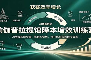 瑜伽普拉提馆降本增效训练营：AI生成私域文案，落地AI销售，提升场馆获客成交效率