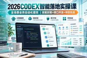 2026Codex智能落地实操课,全场景业务自动化提效,技能封装+接口开发+项目实战