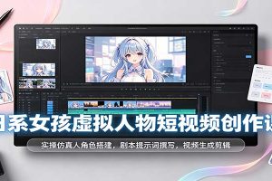 日系女孩虚拟人物短视频创作课：实操仿真人角色搭建，剧本提示词撰写，视频生成剪辑