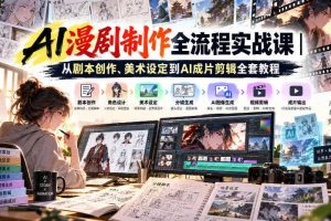 AI漫剧制作全流程实战课|从剧本创作、美术设定到AI成片剪辑全套教程