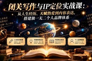 （20634期）闭关写作与IP定位实战课：从人生经历、天赋热爱到内容表达，搭建独一无二个人品牌体系