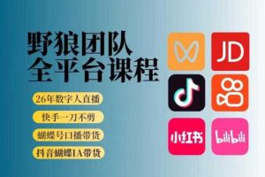野狼团队2026新版全平台短视频带货教学,打开流量突破口,开始Ai带货(更新0925)