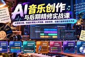 （20652期）AI音乐创作与后期精修实战课：从音频分离、快速扒带到人声克隆、混音母带，完整打磨原创音乐作品