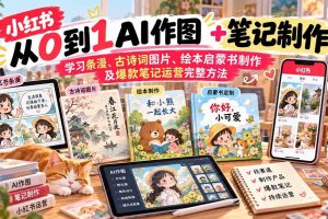 (20655期)2026小红书AI内容创作从0到1:学习条漫、古诗词图片、绘本启蒙书制作及爆款笔记运营完整方法