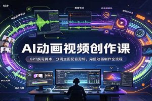 AI动画视频创作课：GPT撰写脚本，分镜生图配音剪辑，完整动画制作全流程