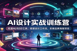 AI设计实战训练营：吃透MJ与SD工具，搭建设计工作流，实操品牌海报项目
